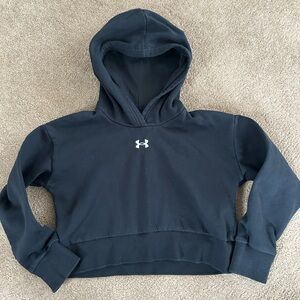 Under Armour Kids crop Hoodie Sweatshirt with White Logo